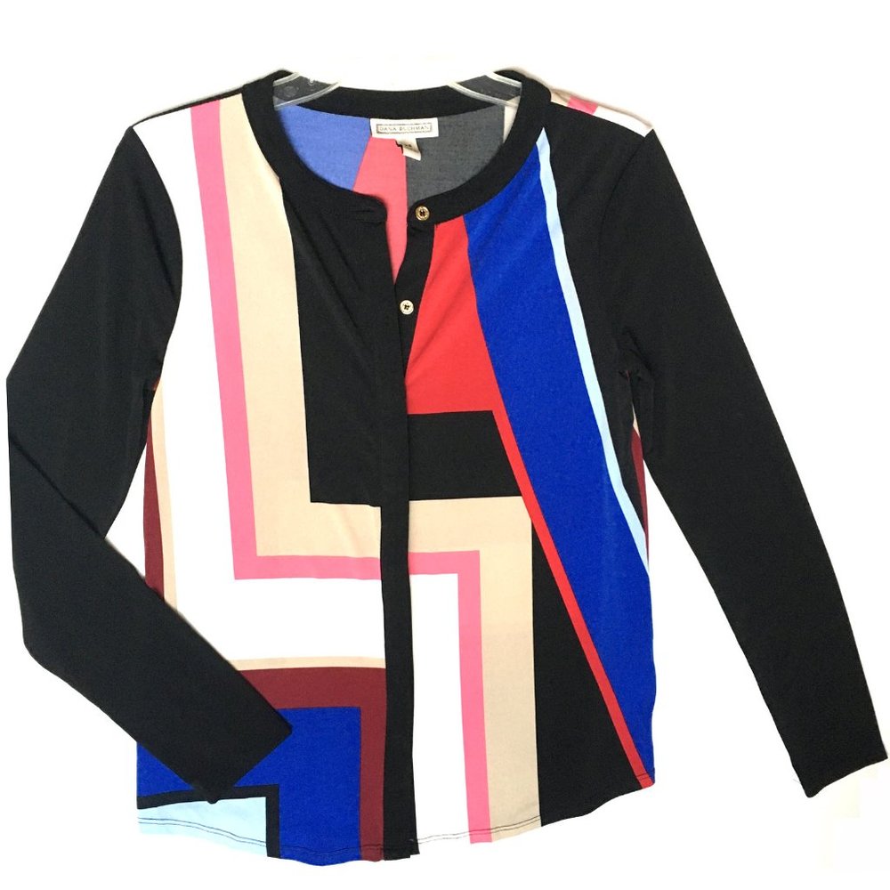 Dana Buchman Multicolor Stretch Blouse